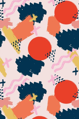 Pattern repeat of Brushstroke colorful removable wallpaper design