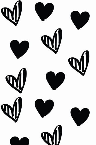 Pattern repeat of Brushstroke heart removable wallpaper design