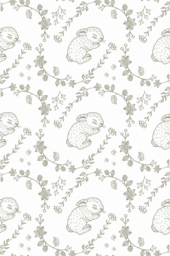 Pattern repeat of Bunny removable wallpaper design