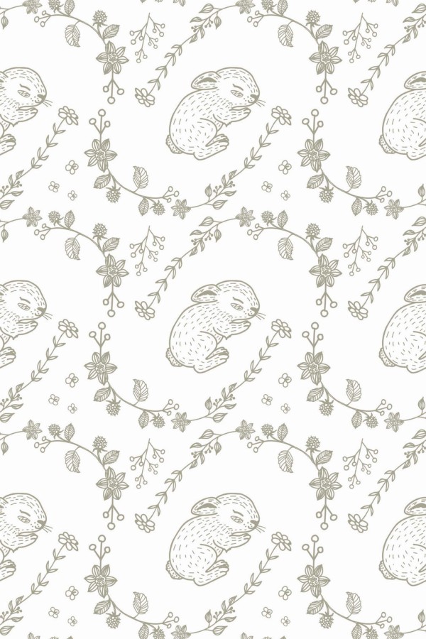 Pattern repeat of Bunny removable wallpaper design