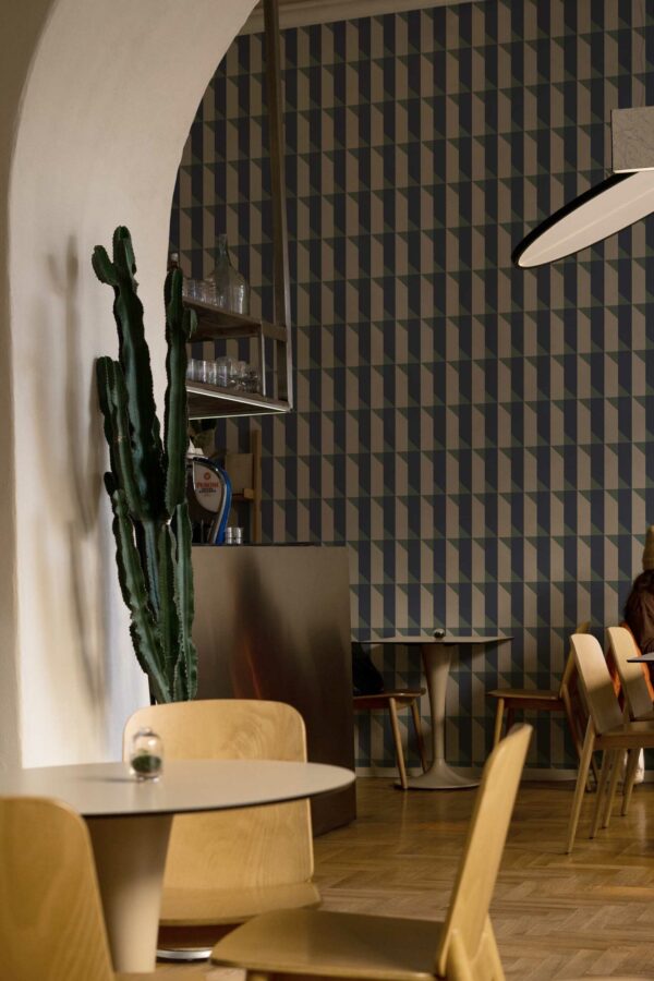 Ambient Blue Geometric Brew traditional wallpaper from Fancy Walls