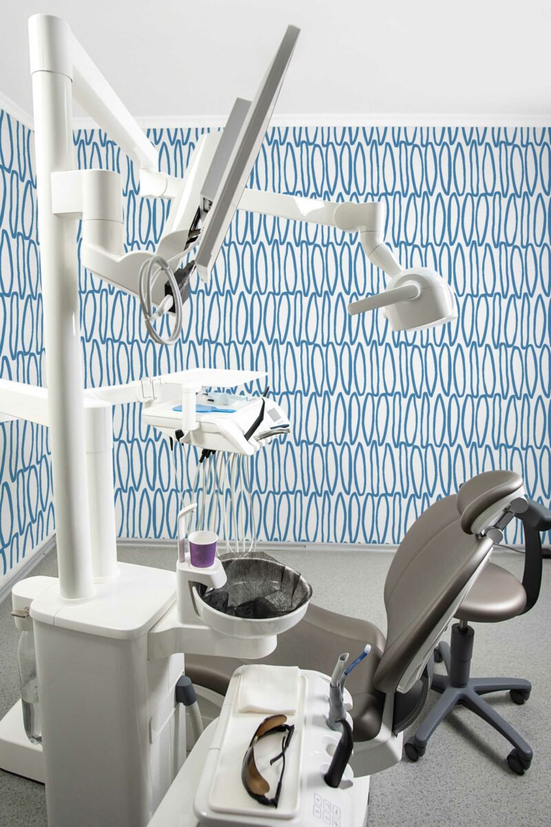 Traditional Tranquil Dentist Blue wallpaper by Fancy Walls