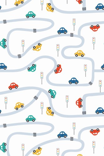 Pattern repeat of Car removable wallpaper design