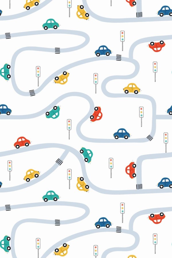 Pattern repeat of Car removable wallpaper design