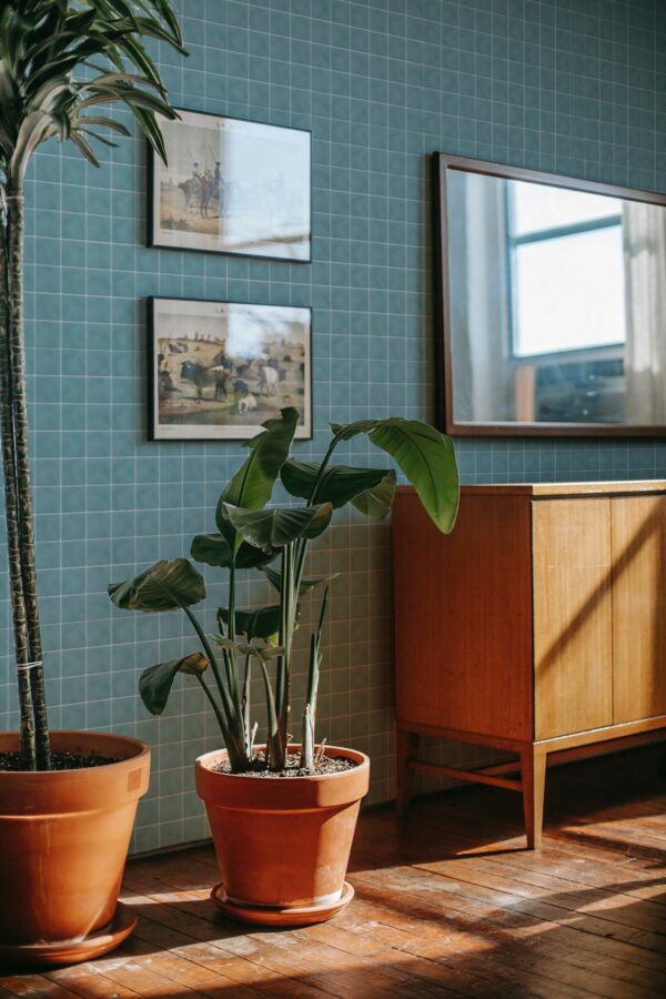Traditional Azure Tile Elegance wallpaper from Fancy Walls