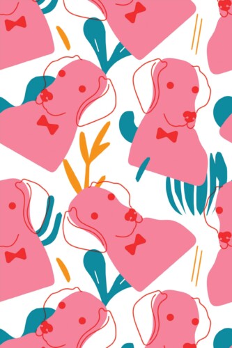 Wallpaper for walls featuring Charming Puppy Garden from Fancy Walls