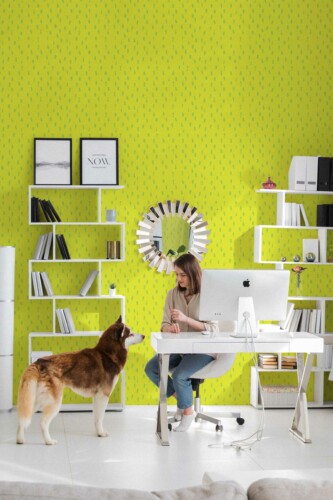 Fancy Walls Chartreuse strawberry pattern traditional wallpaper