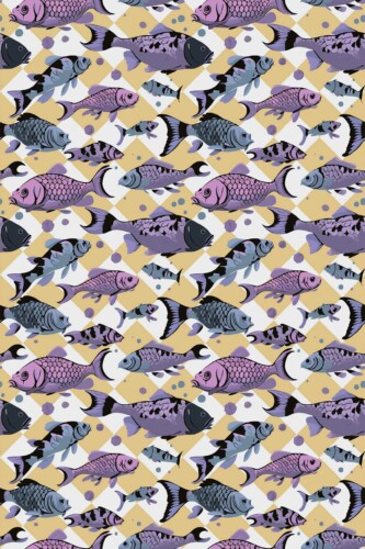 Koi Blitz design in peel and stick wallpaper by Fancy Walls