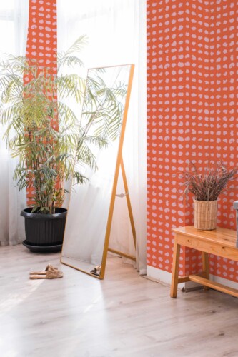 Fancy Walls Cheetah Print in Neat Order Red Vibrant self-adhesive wallpaper