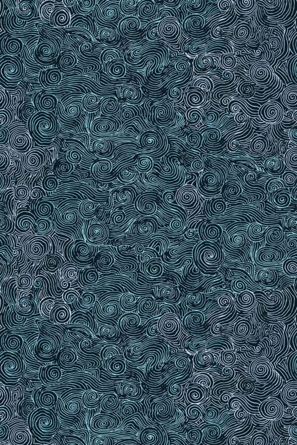 Pattern repeat of Chinoiseries waves removable wallpaper design
