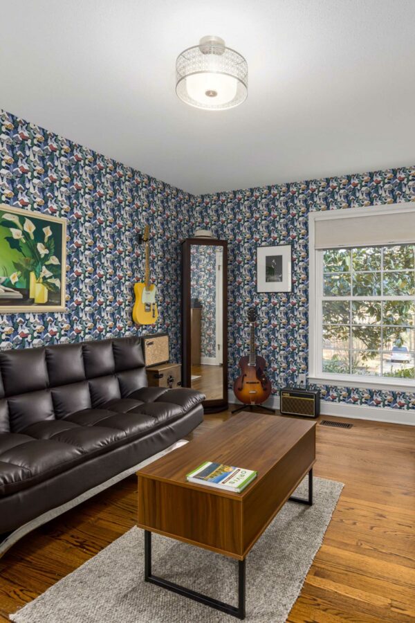 Self-adhesive wallpaper featuring Christmas mood in blue by Fancy Walls