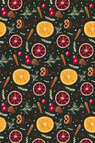 Pattern repeat of Christmas spices removable wallpaper design