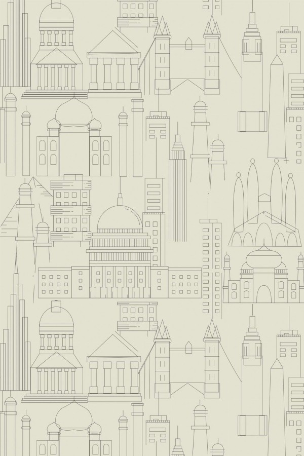 Pattern repeat of City business removable wallpaper design