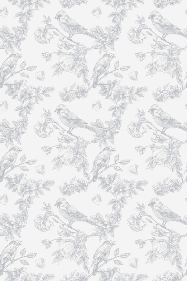 Pattern repeat of Clarkson's Serene Silhouette removable wallpaper design