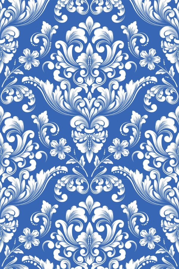 Pattern repeat of Classic damask removable wallpaper design