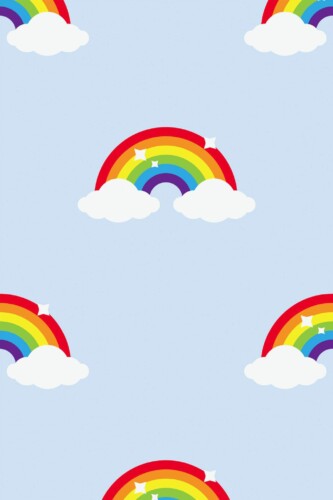 Pattern repeat of Classic rainbow removable wallpaper design