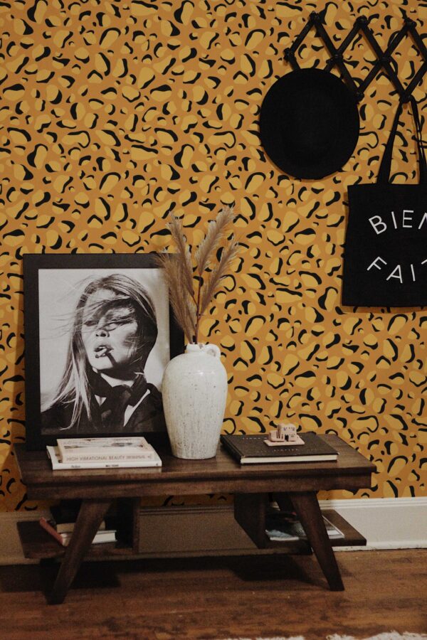 Fancy Walls Classic Small Cheetah Print Orange Radiant removable wallpaper