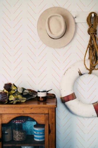 Minimalist Classy Herringbone Blush Wallpaper for Walls by Fancy Walls