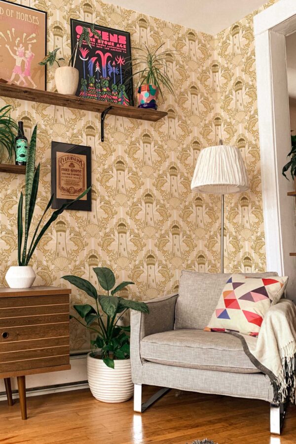 Fancy Walls Coastal Beige Simple peel and stick wallpaper