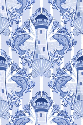 Fancy Walls Coastal Blue and White Calm traditional wallpaper