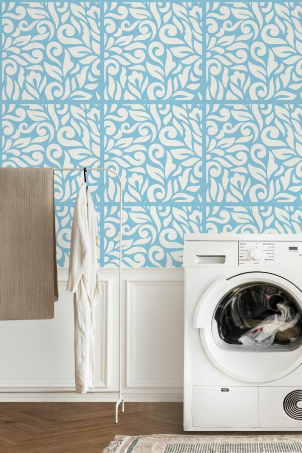 Azure Leaves unpasted wallpaper by Fancy Walls