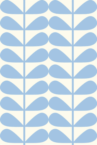 Pattern repeat of Coastal Blue Leaves removable wallpaper design