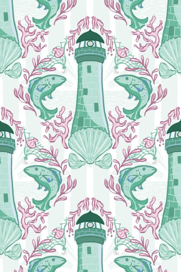 Fancy Walls Coastal Mint Green Simple peel and stick wallpaper