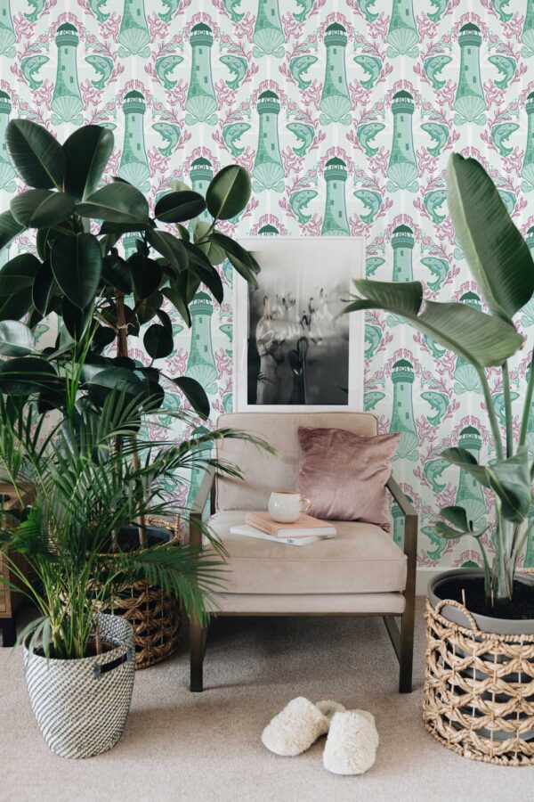 Fancy Walls Coastal Mint Green Simple removable wallpaper