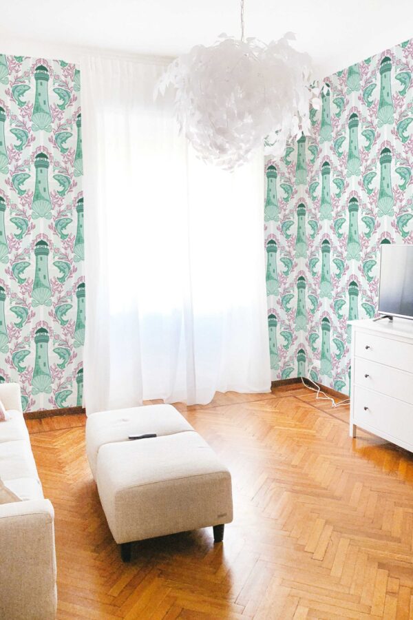 Fancy Walls Coastal Mint Green Simple self-adhesive wallpaper
