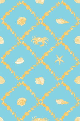 Pattern repeat of Coastal pattern removable wallpaper design