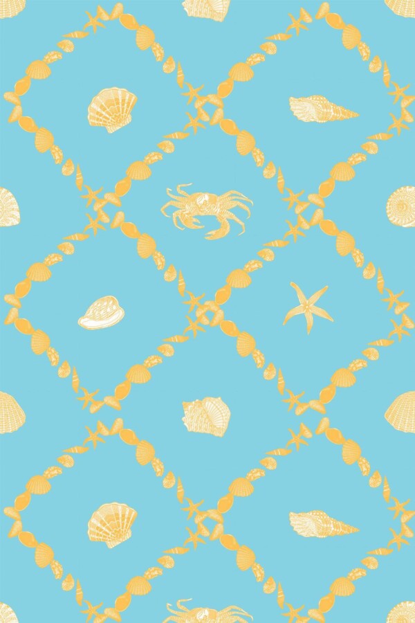 Pattern repeat of Coastal pattern removable wallpaper design