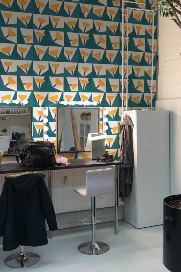Vibrant Salon Statement removable wallpaper from Fancy Walls