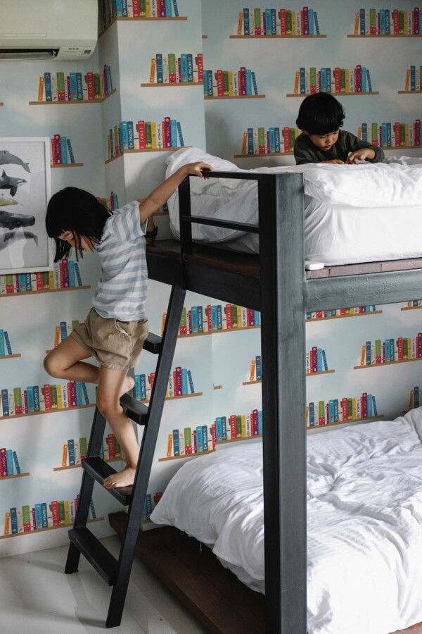 Colorful Cute Bookcase Wallpaper