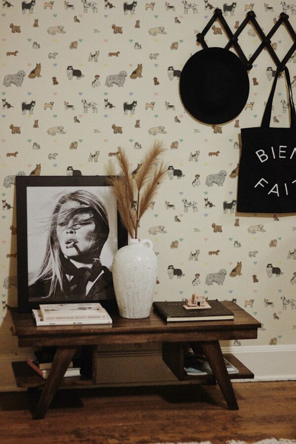 Vibrant Dog Whimsy removable wallpaper - Fancy Walls