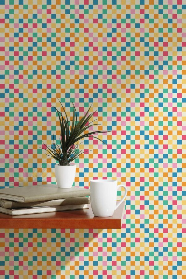 Fancy Walls Check Blast peel and stick wallpaper