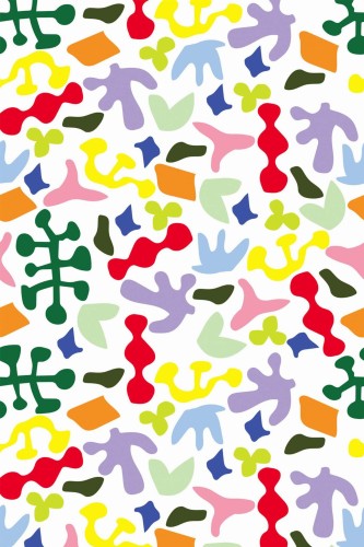 Pattern repeat of Colorful coral removable wallpaper design