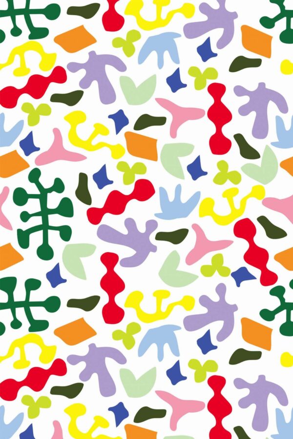 Pattern repeat of Colorful coral removable wallpaper design