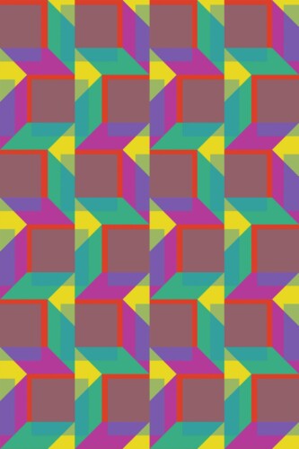 Pattern repeat of Colorful cubes removable wallpaper design