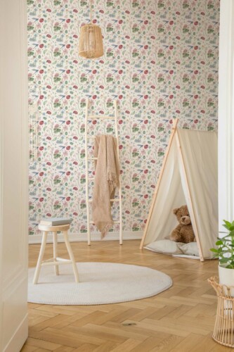 Traditional Wallpaper - Colorful Dragonfly Delight, Fancy Walls