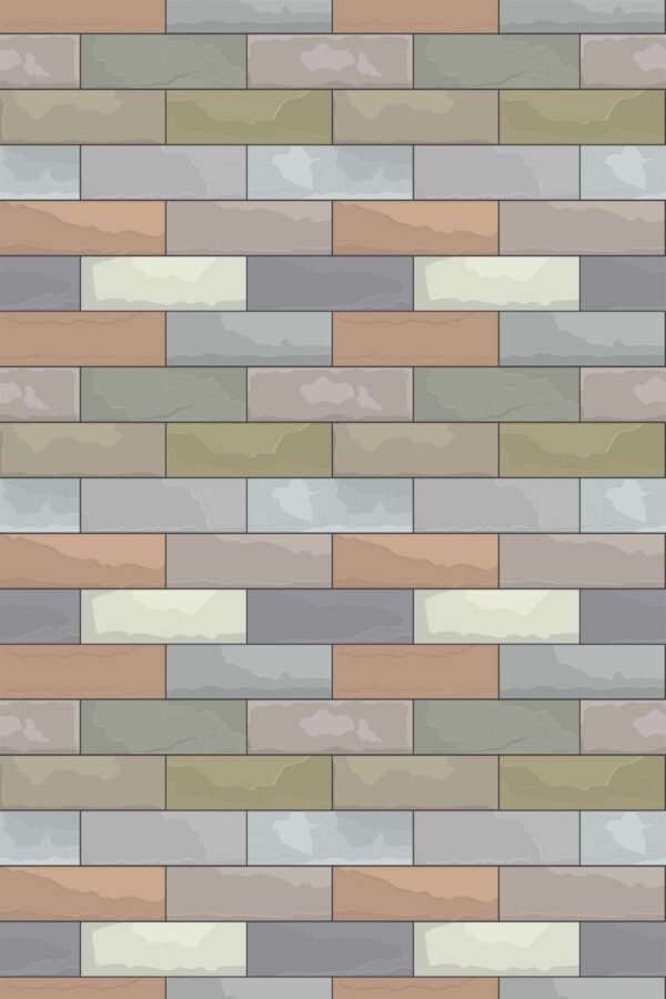 Traditional Wallpaper with Colorful Drawn Bricks design by Fancy Walls.