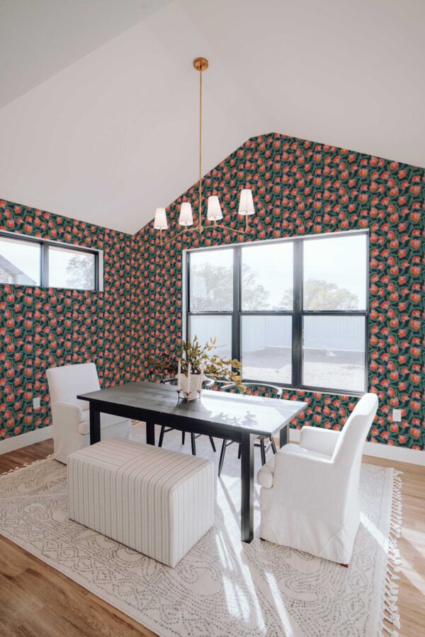 Fancy Walls Bloom Noir peel and stick wallpaper
