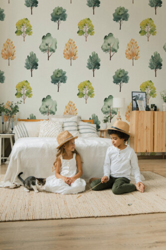 Aesthetic green tree mural for wall by Fancy Walls