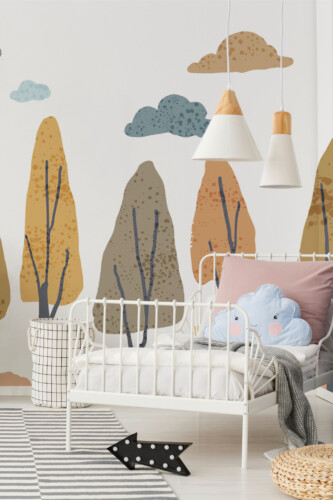 Autumn trees wall mural peel and stick by Fancy Walls
