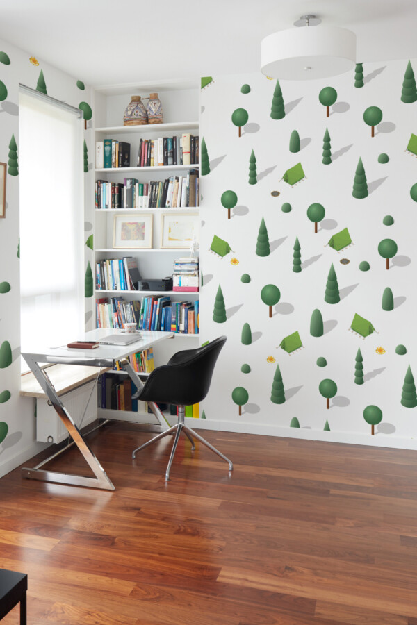 Lush Isometric Camp Wall Mural