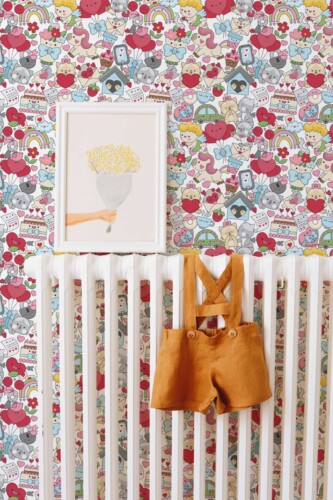 Colorful Fun wallpaper for Kids room walls peel and stick wallpaper Fancy Walls