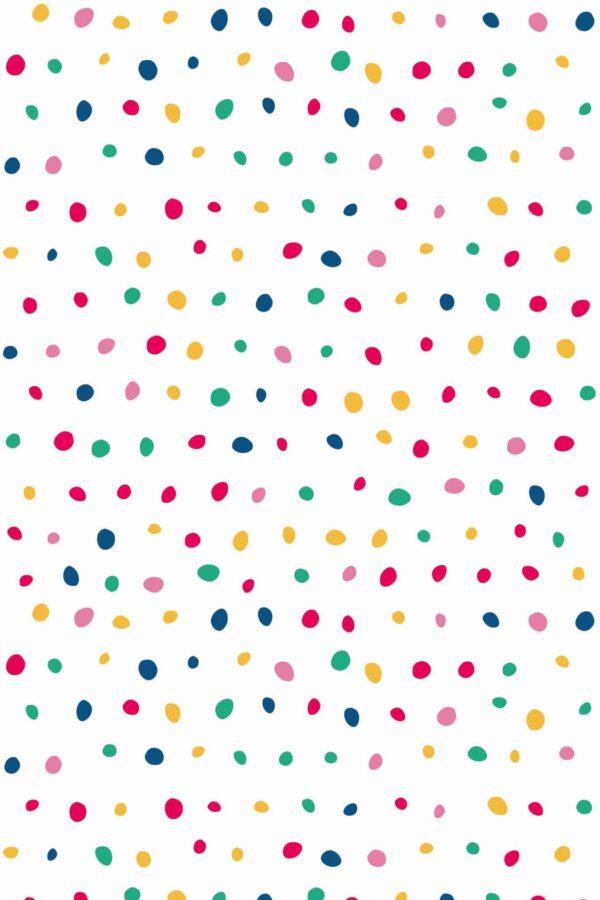Pattern repeat of Colorful polka dot removable wallpaper design