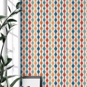 Minimal style home office decorated with Colorful Retro peel and stick wallpaper