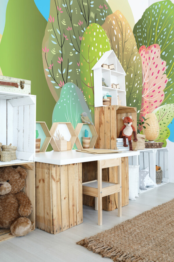 Colorful tree branch wall mural peel and stick by Fancy Walls