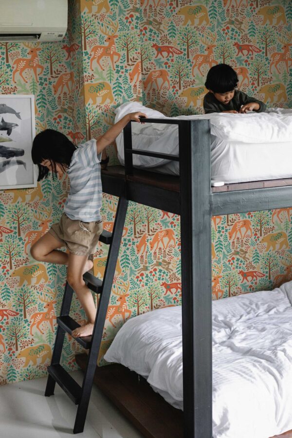 Fancy Walls removable wallpaper colorful forest animals and trees