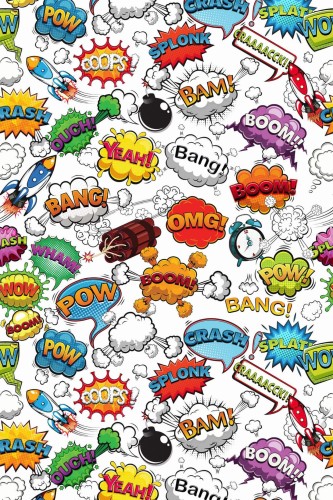 Pattern repeat of Comics removable wallpaper design